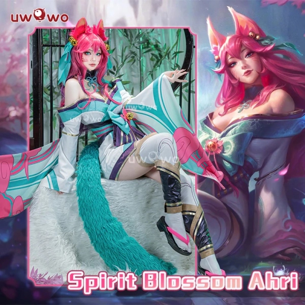 【In Stock】Uwowo League of Legends LOL Spirit Blossom Ahri ASU 2023 The Nine-Tailed Fox Halloween Cosplay Costume