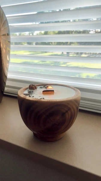 Artisan Candle Collection, Round Wooden Candle, Farmhouse Decor, Boho Bedroom, Winter Scented Candles, Cottagecore, Valentines Candles