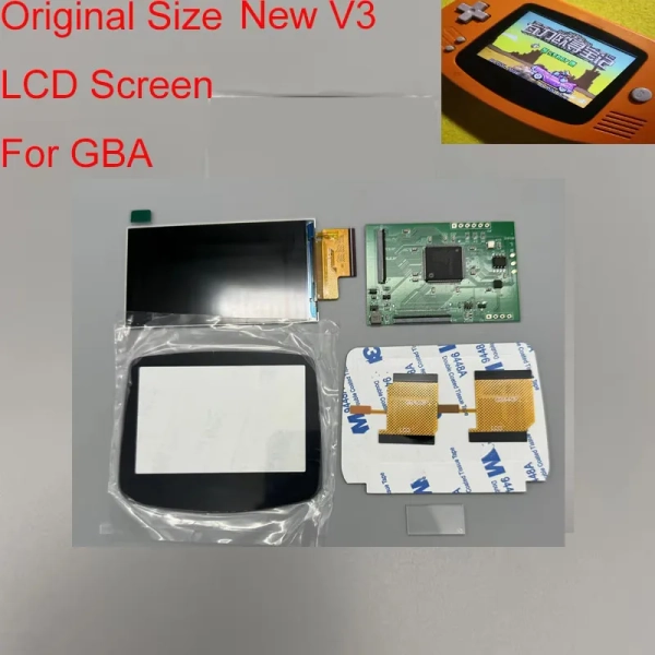 V3 IPS LCD Screen For GBA Highlight Brightness LCD For GBA shell No welding Original Size Screen Warm light screens - AliExpress 