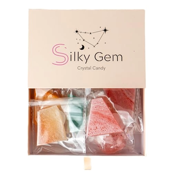 SILKY GEM - The Gemmies, Edible Crystal Candy, 8-10 Small Clusters, Mixed Flavors, Sample Box, Kohakutou, Edible Gem, Vegan, Gluten Free, ASMR
