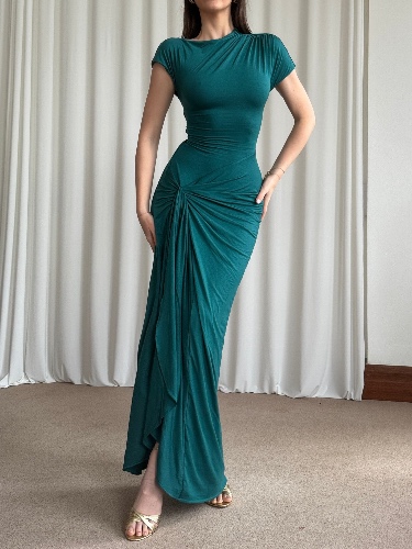 Venus Dress | L / Deep Aqua Green