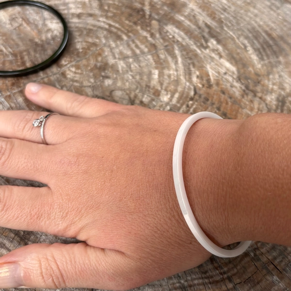 Bracelet Jonc Céramique Blanche Blanc - Jonc en céramique 62mm - Bracelet céramique - Bracelet en céramique blanc - Bracelet jonc céramique