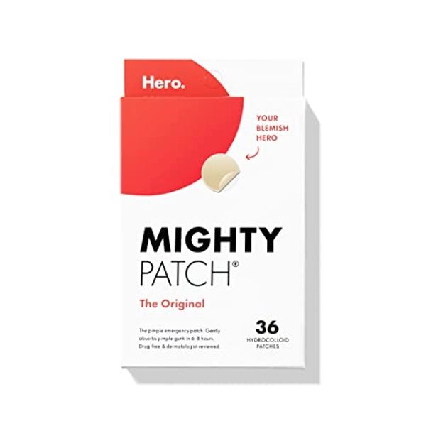 Mighty Patch™ Original patch from Hero Cosmetics - Hydrocolloid Acne Pimple Patch for Covering Zits and Blemishes in Face and Skin, Vegan-friendly and Not Tested on Animals (36 Count)