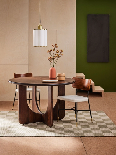 Arlo 4 Seater Round Dining Table in Dark Mango Wood