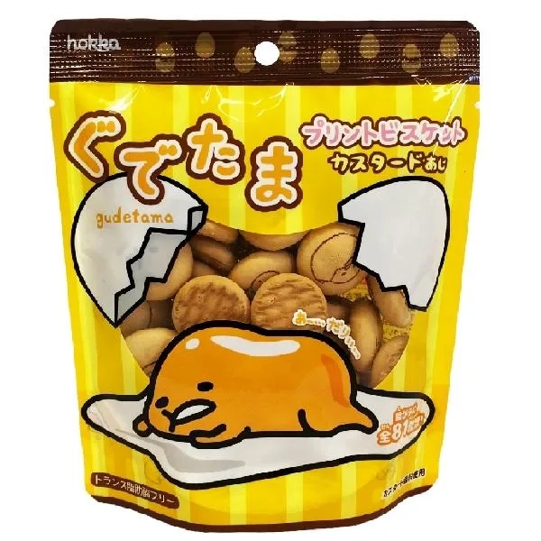 Gudetama: Character Printed Biscuits w/Pudding Flavor (45g, Hokuriku Seika) - Neo Tokyo