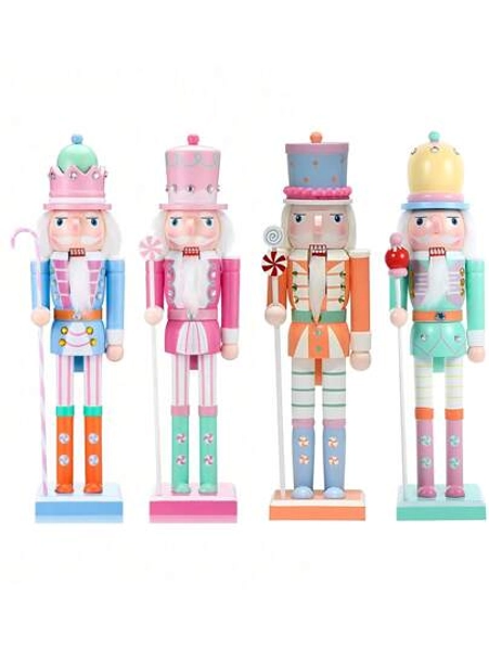 1pc-39cm/15.35in-Walnut Soldier Pendant Nutcrackers Hanging Ornament Figures - Christmas Wooden King And Soldier Nutcracker Christmas Tree Decorations,Christmas Nutcracker Ornament Wooden Candy Soldier Nutcracker Figures Traditional Nutcrackers Christmas Decor For Desktop Table Collectible Decoration(Candy Soldier)