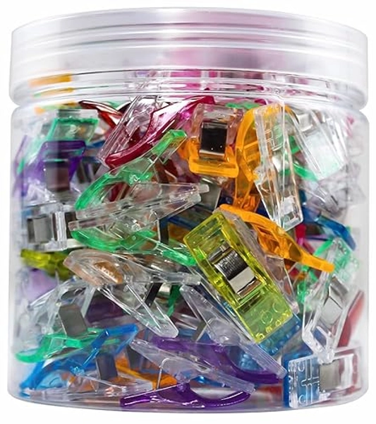 Sewing Clips,100 Pcs,Sewing Clips for Fabric,Fabric Clips for Sewing and Quilting,Quilting Clips for Binding,Sewing Accessories and Supplies(9 Colors)
