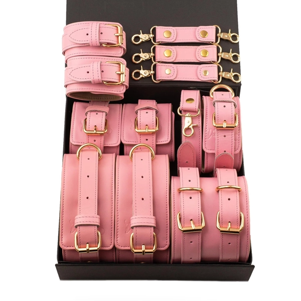 Pink Bondages Sets for Women, Restrains Furniture, Bondages Harness Cuffs, Bdsm and Fetish Collection, Anniversary Gift,