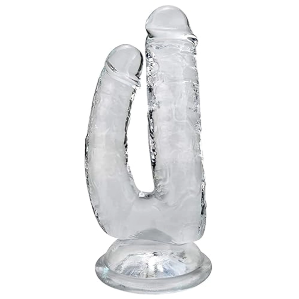 Large Double-Ended Dildo Realistic Penis G-spot Massage Anal Plug with Suction Cup Vaginal Anal Stimulate for Lesbian Female Masturbation Sex Factory