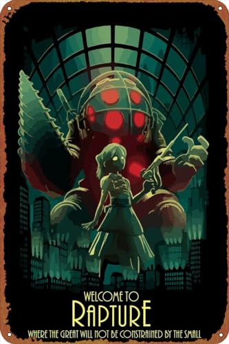 Bioshock Posters Metal Sign for Cafe Bar Pub Office Garage Home Wall Decor Gift Vintage Tin Sign 12 X 8 inch