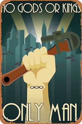 BioShock Game Poster Vintage Tin Sign for Bar Man Cave Bedroom Home Wall Art Decor Retro Metal Sign 12 X 8 inch