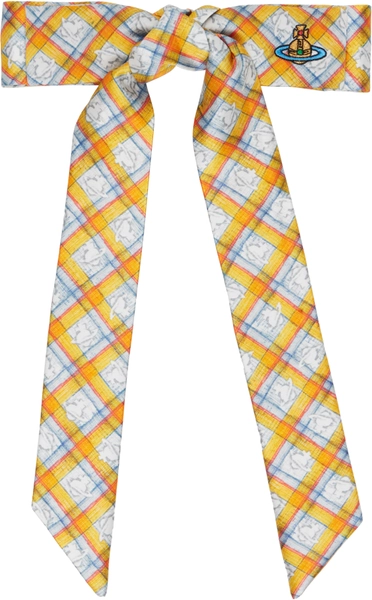 Yellow Check Orb Hair Clip