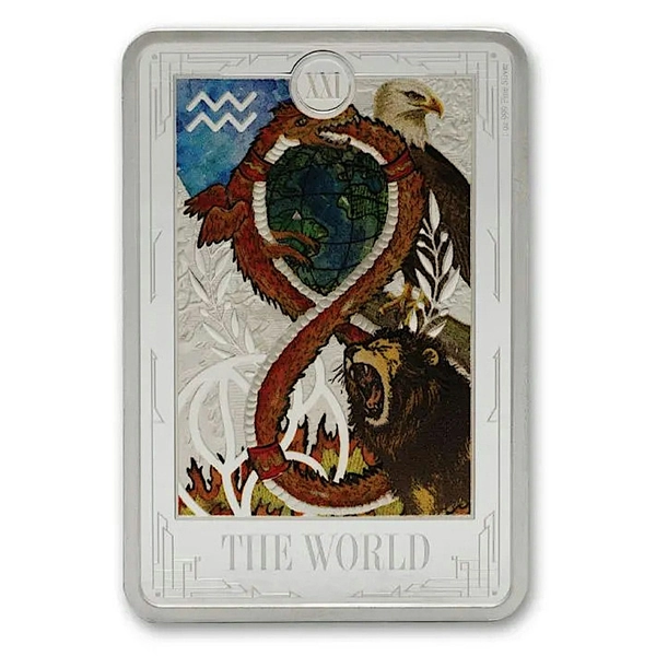 Silver Tarot Card - The World 