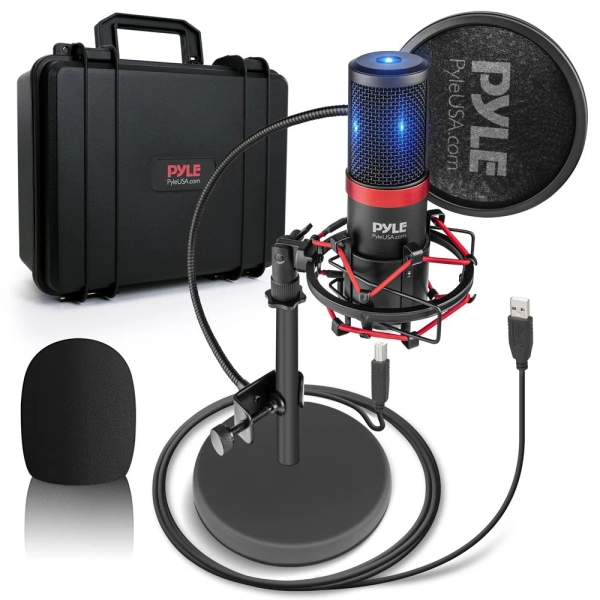 Computer Desktop Microphone - Streaming & Pro Audio Recording Mic Kit With Shock Mount Stand, Easy Usb Plug-And-Play (For Podcast Recording, Streaming, Gaming)