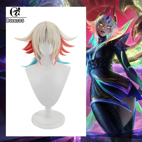 ROLECOS Game LOL Prestige Empyrean Kayle Cosplay Wig 40cm Mixed Color Women Wigs Heat Resistant Synthetic Hair - AliExpress 