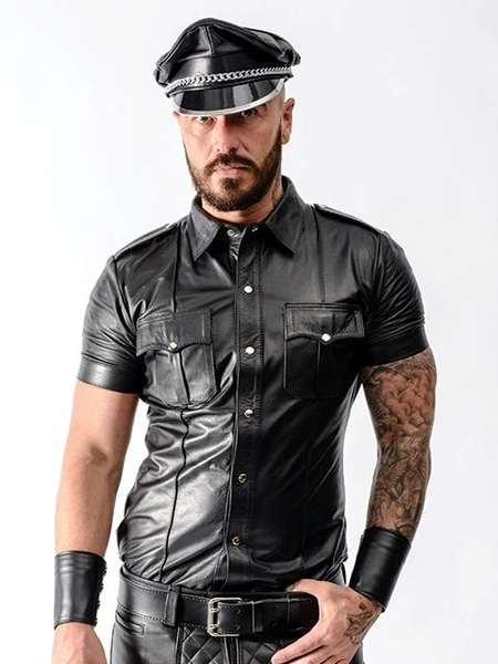 Mister B Sheep Leather Police Shirt Black