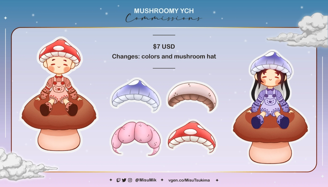 [Discount!] YCH - Mushroomys by MisuMik (@MisuTsukima)