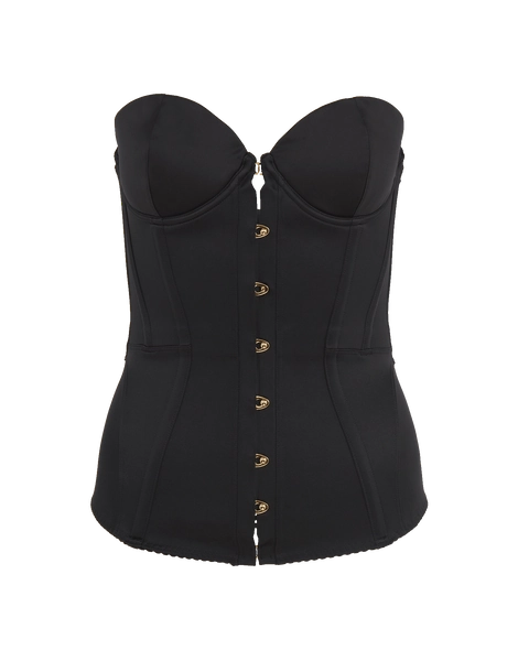 Mercy Satin Corset in Black | Agent Provocateur