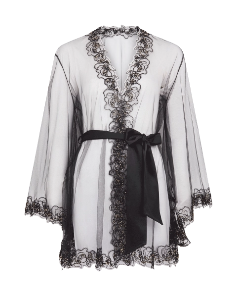 Lindie Short Gown in Black | By Agent Provocateur All Nightwear