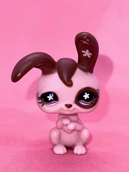 LPS Hasbro Light Pink Brown Rabbit Bunny #737 - Authentic Littlest Pet Shop