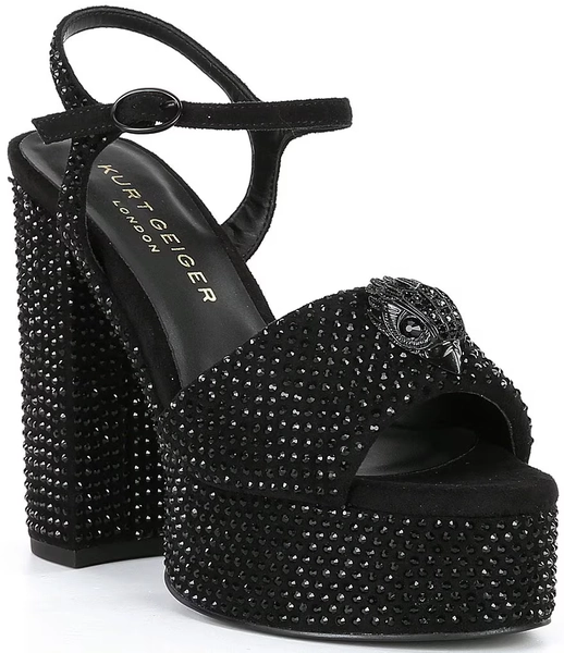 Kurt Geiger London Kensington Crystal Embellished Drenched Platform Sandals