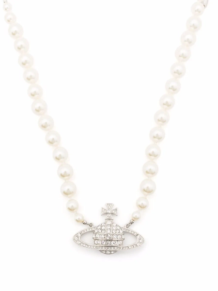 Vivienne Westwood Imogene crystal-orb pearl necklace | 1