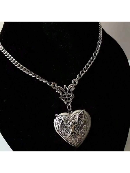 Gothic Bat Locket Necklace,Gothic Jewelry,Gothic Necklace,Bats,Halloween Vampire Party Jewelry,Fit For Bat Lovers Gift