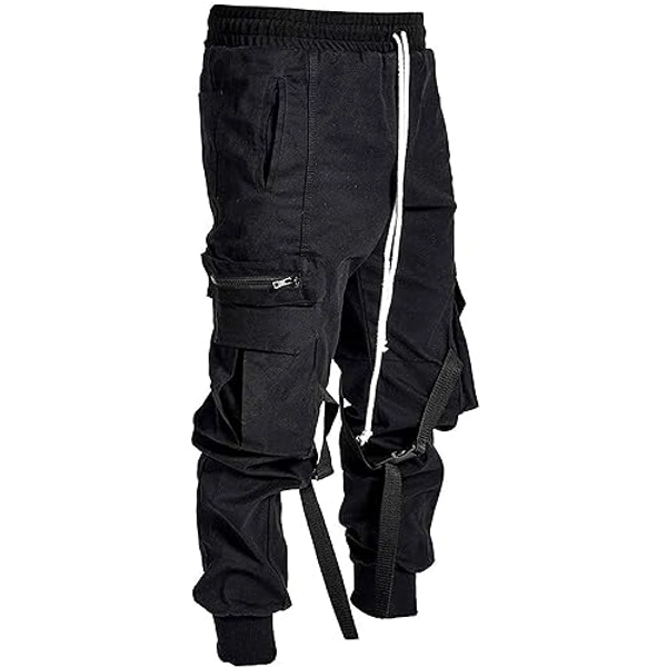 XYXIONGMAO Streetwear Techwear Hip Hop Harem Pants for Men Sports Casual Loose Overalls Multi-Pocket Hip-hop Trousers