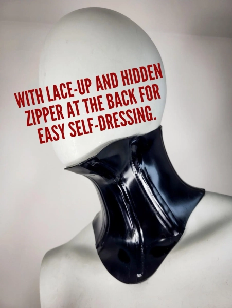 Basic latex neck corset with lace and hidden zipper -Posture collar, Fetish, Kink Accessory, Restraint, Discipline, Choker, Bondage, BDSM