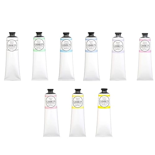 Gamblin Artist Oil Paint Set for Professionals, Radiant Set Includes 37ml Tubes of Colors & 150ml Tube of White