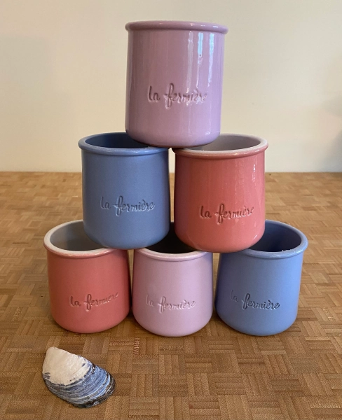 La Fermière Pottery Jar Jars Ceramic Pots Lilac, Dusty Pink or Blue 5 oz. Size Craft Storage ONE JAR