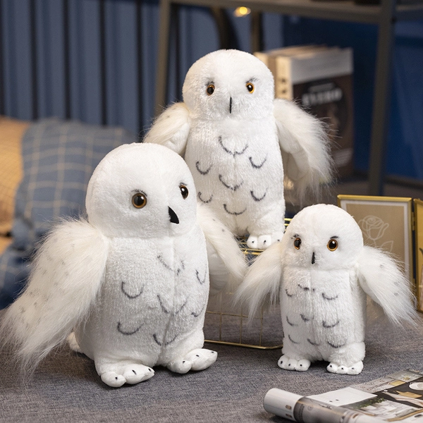 Snowy Owl Plush Toy White Owl Plushie Stuffed Animal - L