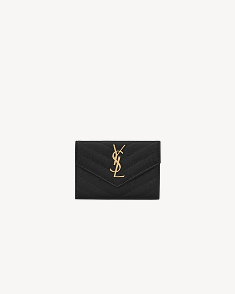 cassandre matelassé small envelope wallet in grain de poudre leather