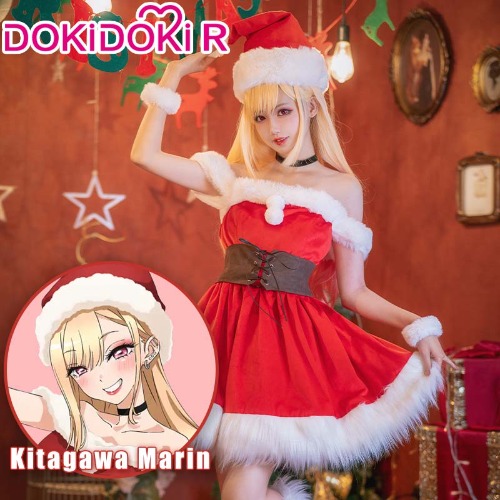 【Ready For Ship】【Size S-4XL 】DokiDoki-R Anime My Dress Up Darling Cosplay Kitagawa Marin Costume Christmas | S
