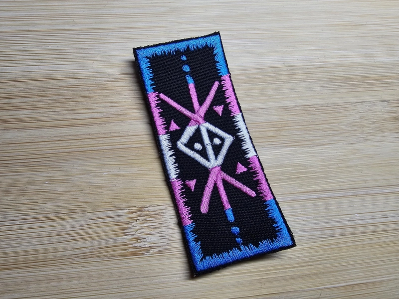 Protection Trans Flag Bindrune Viking Patch Iron On Embroidered Norse Heathenry Bind Runes