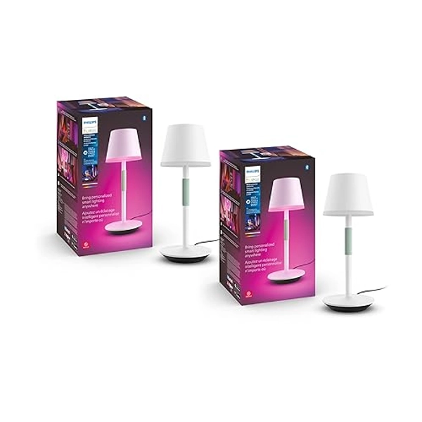 Philips Hue Go Smart Portable Table Lamp, White (2-pack)