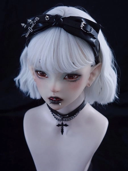 [$12.99]Handmade Cross Design Faux Leather Bow/Ruffled  KC