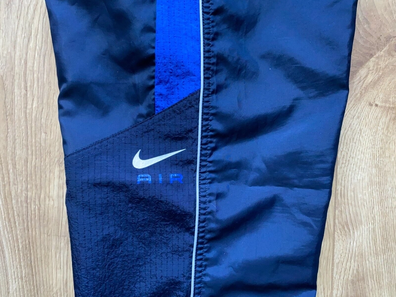 MENS NIKE AIR SWOOSH WOVEN BLUE TRACKSUIT TROUSERS PANTS BOTTOMS EXTRA SMALL XS