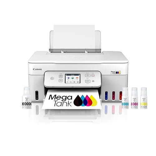 Canon Megatank G3290 All-in-One Wireless Supertank [Megatank] Printer | Print, Copy Scan | Mobile Printing |2.7" LCD Color Touchscreen | Auto Duplex - White - Canon G3290 Printer - Touch LCD Screen