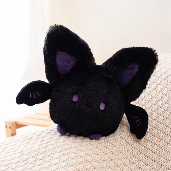 Bat Plush Toy Cute Bat Stuffed Animal Chubby Bat - Black