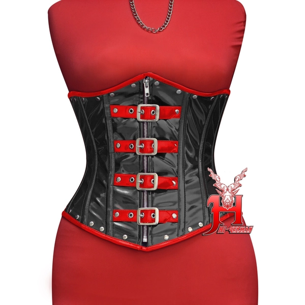 Under Chest Corset Red Patent Corsage Great Waisting Training PVC Underbust Corsets