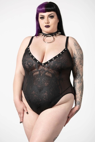 Dark Forces Bodysuit [PLUS] - 3XL / Black / 92% Polyester 8% Elastane