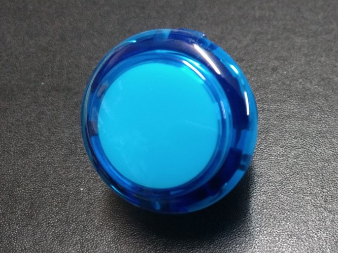 Sanwa Denshi OBSC-30 Translucent Clear 30mm Snap-in Push Button - Blue