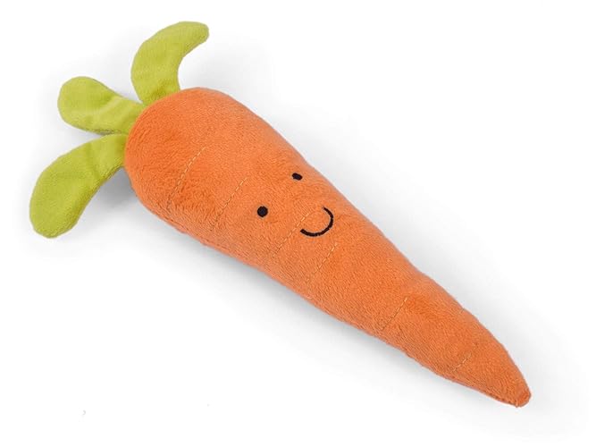 Petface Foodie Faces Fluffy Carrot Dog Toy - Carrot