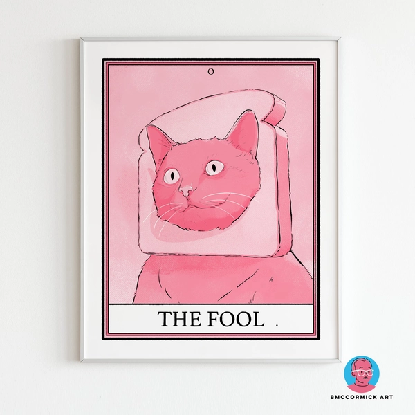 The Fool Tarot Print | Cat Tarot | 8"x10"