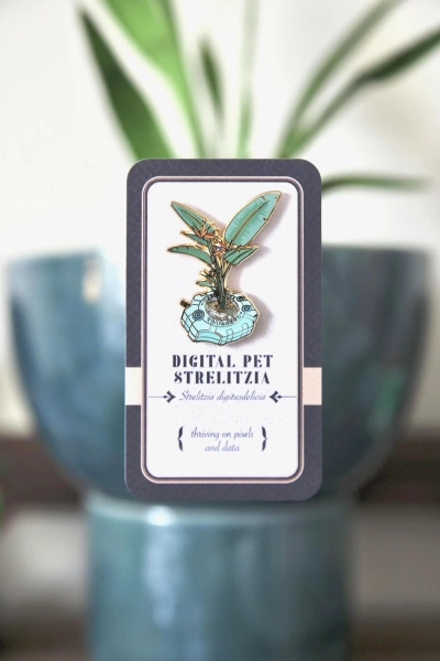 Digital Pet Strelitzia (Bird of Paradise) Enamel Pin
