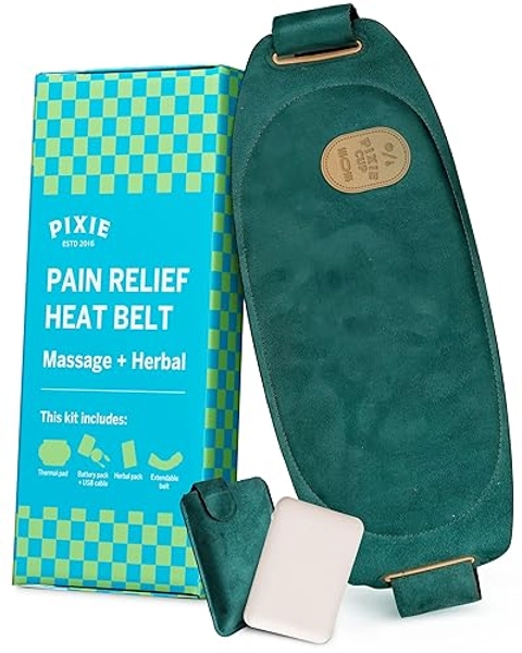 Pixie Period Heating Pad for Cramps - Thinnest Wearable Heating Pad - Unnoticable Under Clothes - Best Portable Pain Relief Belt Device with Heat On The Market - Hours of Menstrual Pain Relief