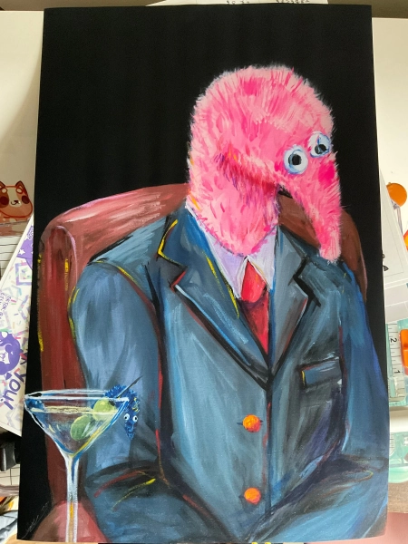 Business Worm on a String Print 11x17