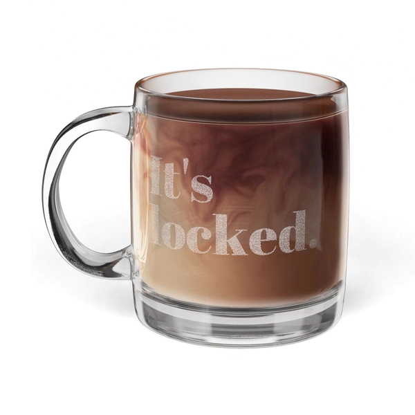 It's Locked | Etched Glass Coffee Mug