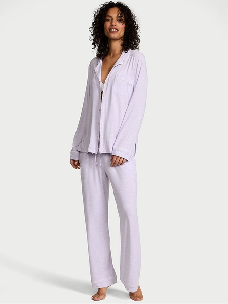 Heather Lavender Purple Modal Long Pyjamas Set